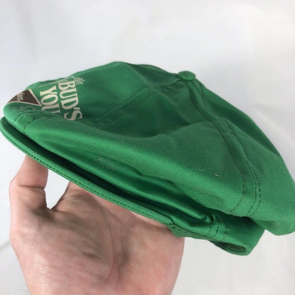 Vintage Budweiser This Buds for you Green Paperboy Hat Snapback Cabbie USA Made - Picture 5 of 9